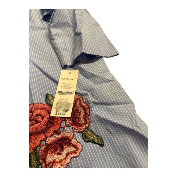 Hannah Embroidered Rose Flower Applique Off Shoulder Tunic Top XL - Picture 3 of 5